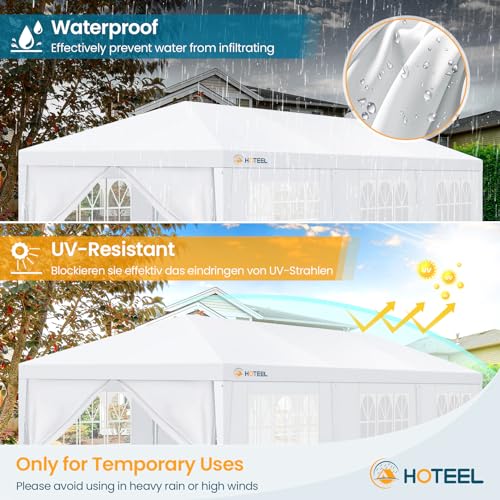 Image of HOTEEL 10'x30' Party Tent with Removable Sidewalls, Large Canopy Tent for Weddings, BBQ, Parties, Patio Camping Gazebo, Waterproof, White