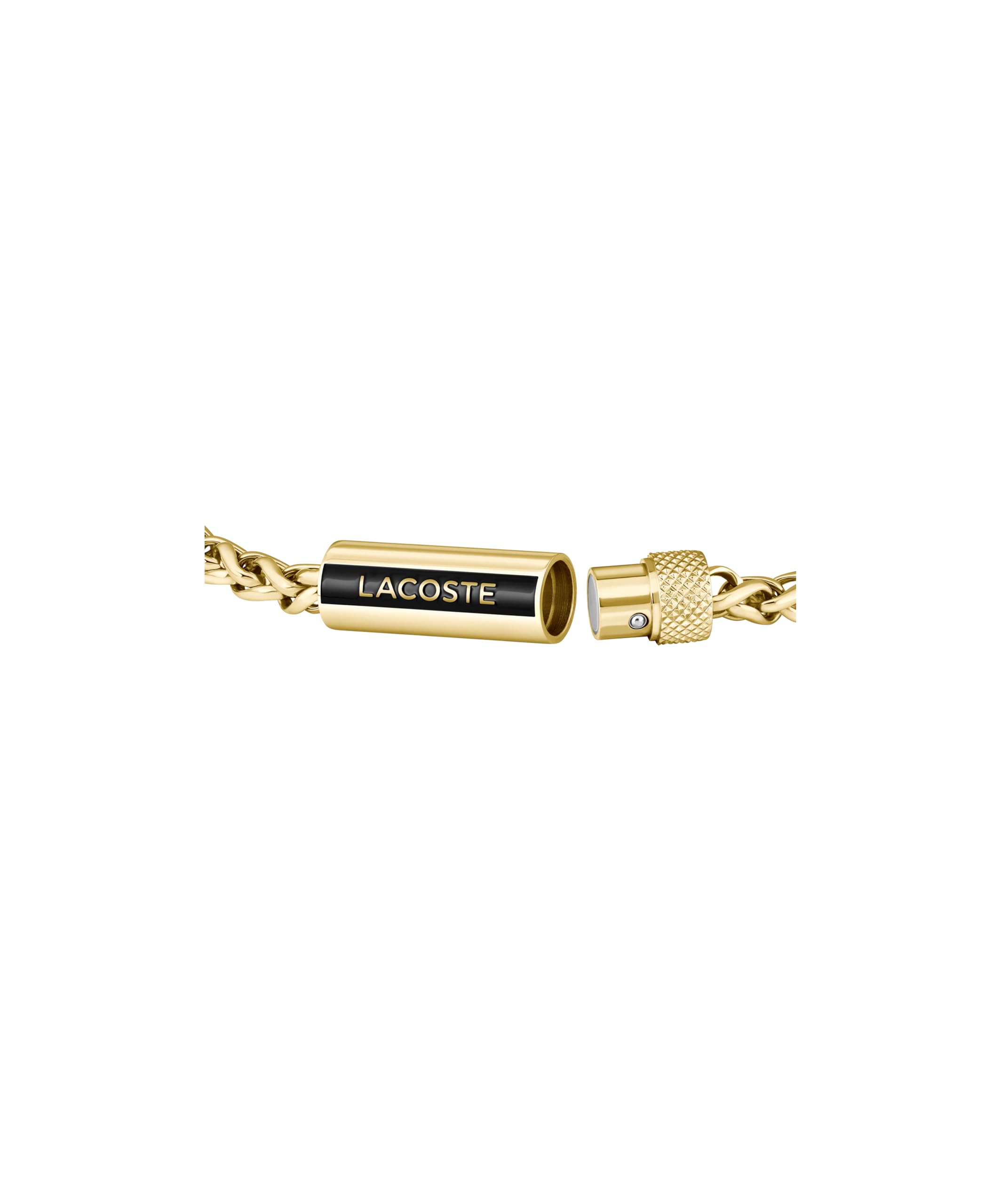 Lacoste Collection SPELT pour Homme – Bracelet en Chaîne en Acier Inoxydable avec un Charm, Disponible en Argent, Or ou Noir