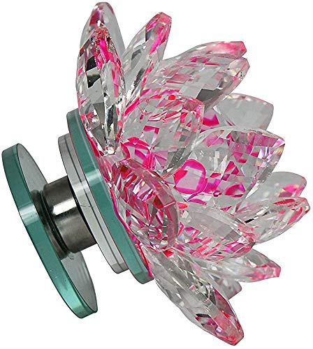 Stupefying Fengshui Revolving Crystal Lotus Flower Showpiece with Roasting Base Decorative Lotus for Positive Energy A Gift Item for Good Luck