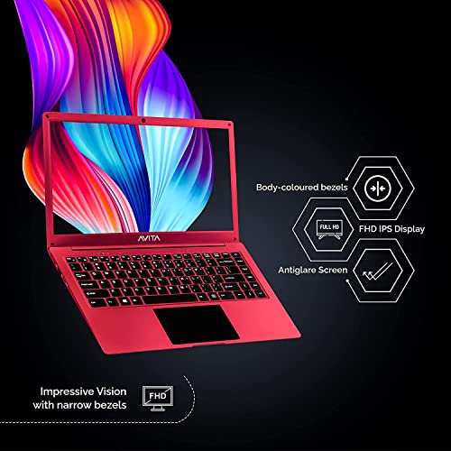 Image of AVITA SATUS S111 NU14A1INC43PN-SR 14.1 FHD (35.81cms) Laptop (Intel Celeron N4020 /4GB /128GB SSD /FHD Display /Windows 11 Home /Intel UHD Graphics), Sugar Red