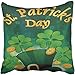 Produktbild tyui7 Dekokissenbezug St. Patrick's Day Hipster Cap Irisch Grün Kleeblatt Dekorative Kissenbezug Wohnkultur Platz 45x45 cm Kissenbezug