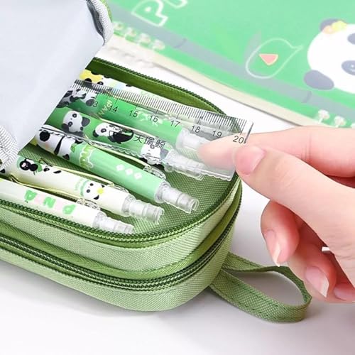 Image of Royals hub EVA Panda Cartoon Theme 3D Pencil Case Pouch, Multipurpose Zipper for Kids, Pen and Pencil Bag for School Kids, Girls, Stationery Storage Box, Green