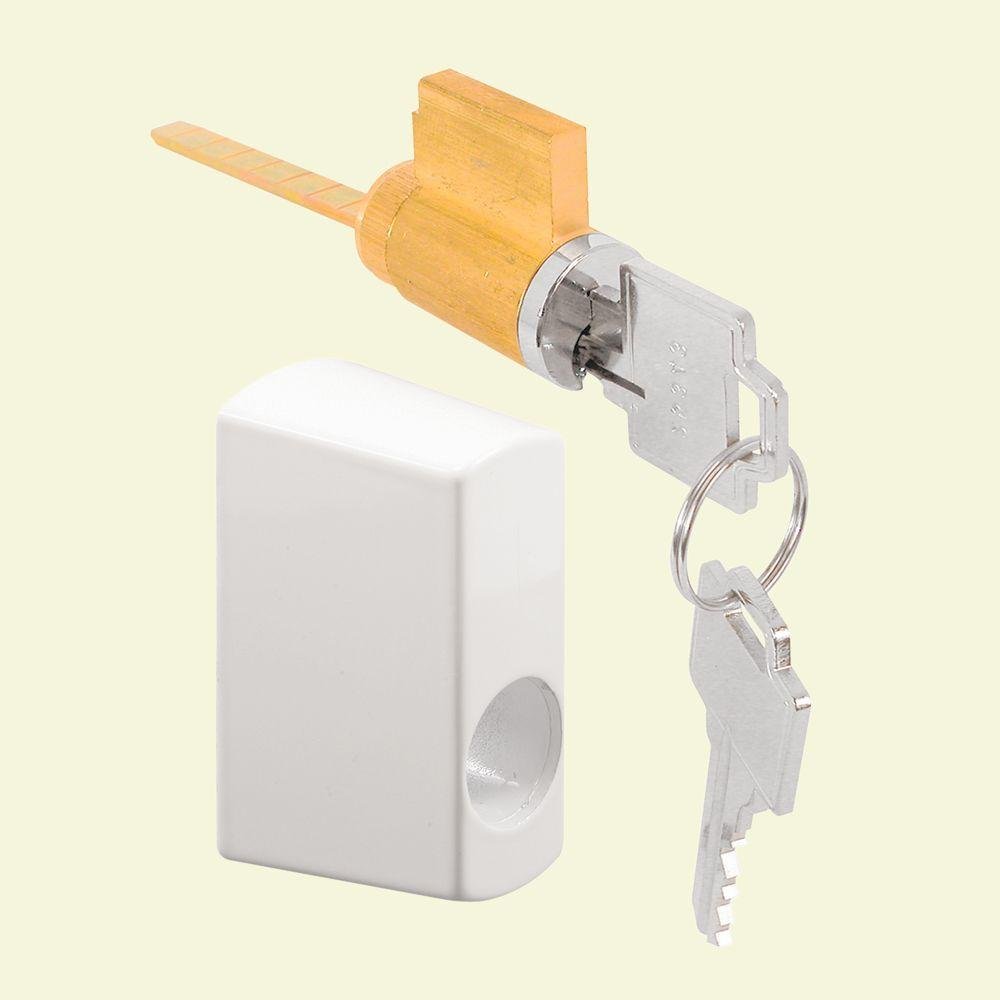 Serrure à clé porte coulissante blanche E 2145 pour la sécurité du salon