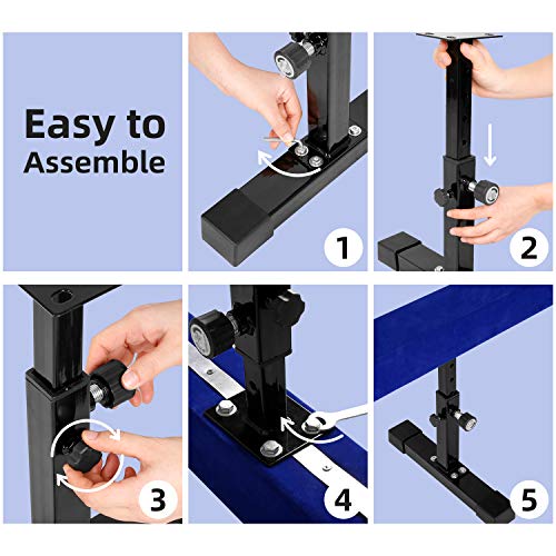 INTEY Adjustable Balance Beam, Gymnastic Practice Training Equipment for Home Use, 2 Patterns and 5 Adjustable Height Level for Kids and Adults