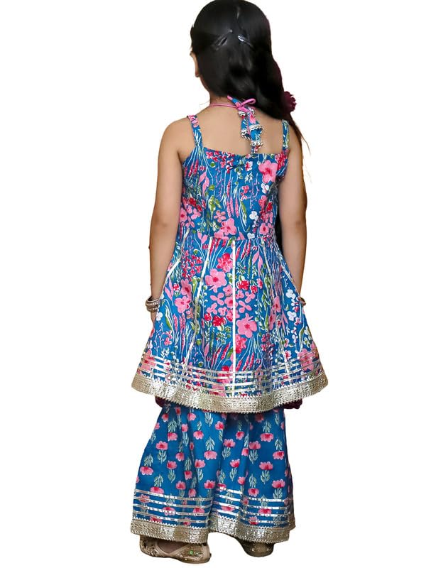 Image of LITTLE GINNIE Girls Kurta Sharara Set | Traditional Ethnic Wear for Kids