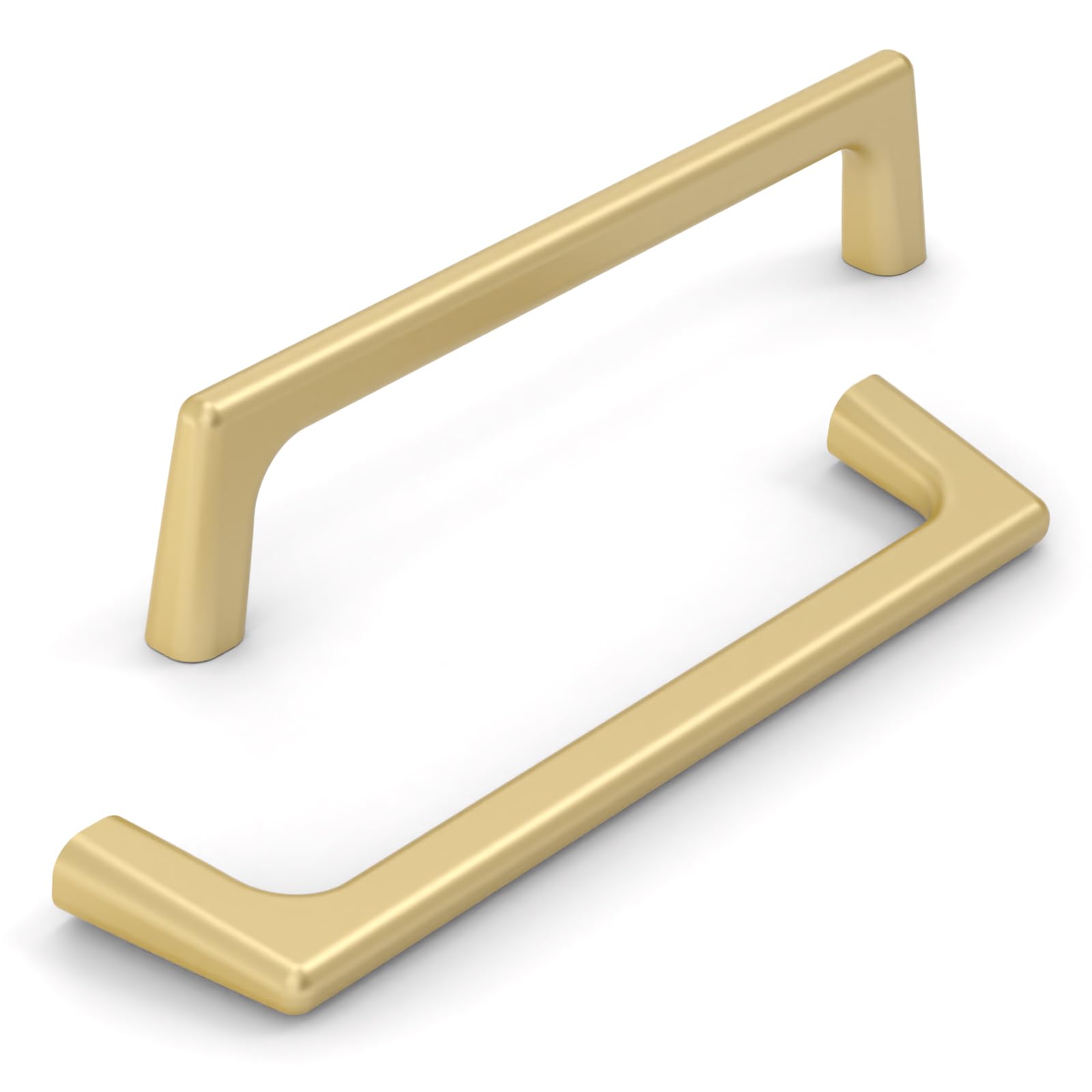 KNOKLOCK 10 Pack 5 Inch(128mm) Kitchen Cabinet Handles Brushed Gold Cabinet Pulls Kitchen Cabinet Hardware Drawer Pulls for Cupboard Wardrobe