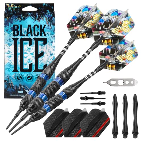 Viper Black Ice Soft Tip Darts with Blue Rings 18 Grams