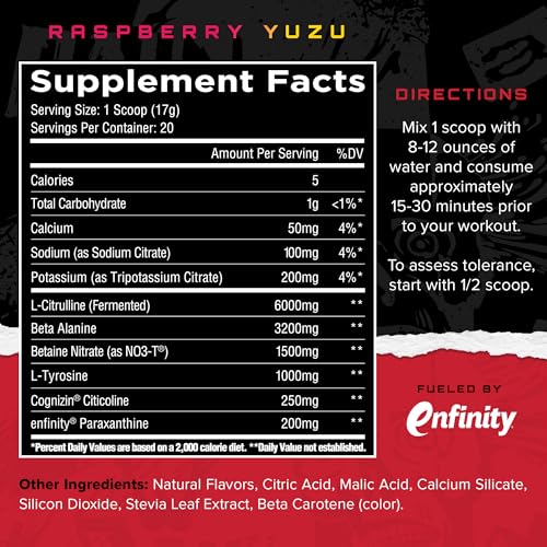 Image of Unmatched Outlier Everyday Pre Workout Powder for Men & Women | Paraxanthine, Beta Alanine, NO3-T Nitrates | Natural Flavors & Sweeteners | 20 Servings (Raspberry Yuzu)