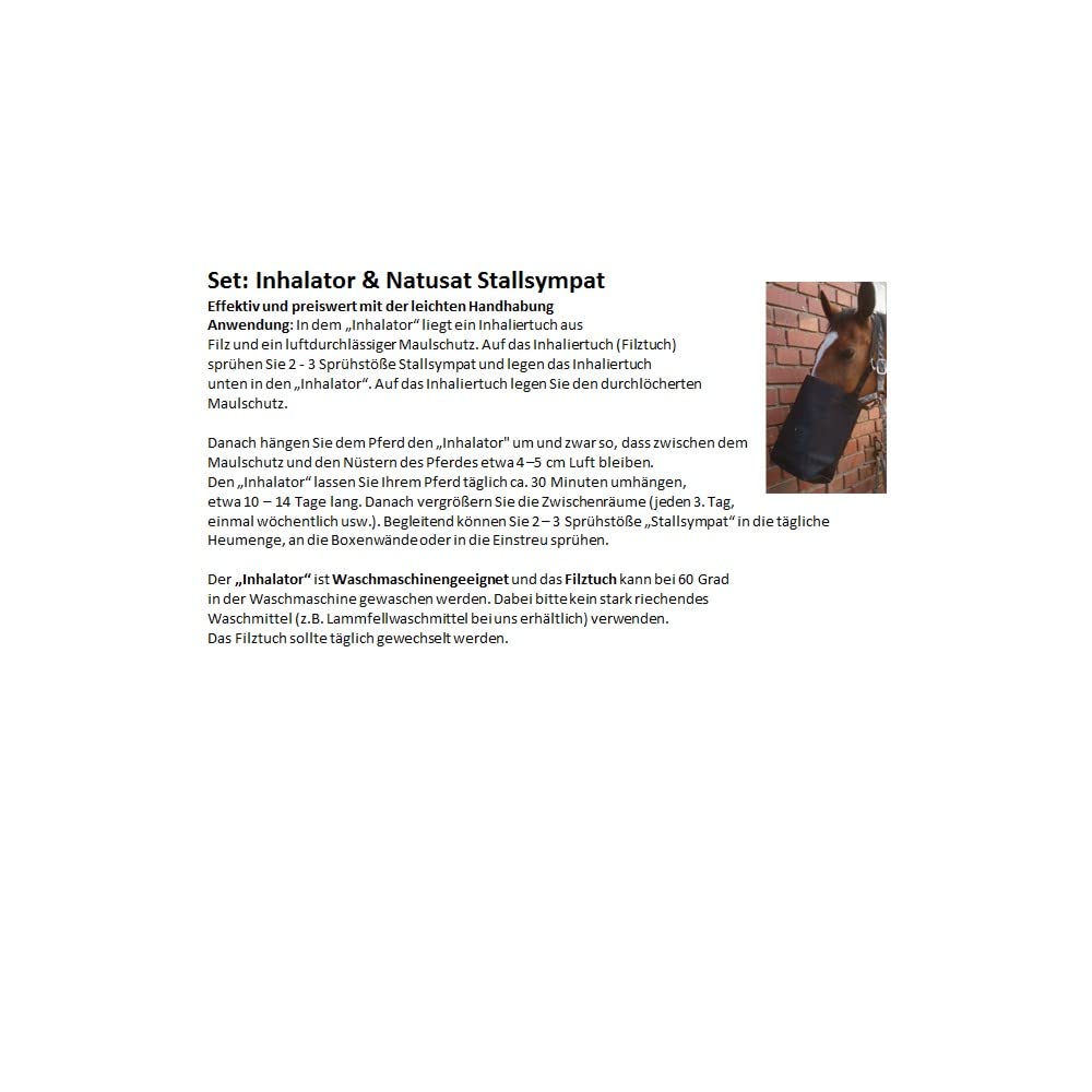 Natusat 1 Inhalator und Stallsympat 1000 ml | Pferdeboxenklima | Pferde Atemwege