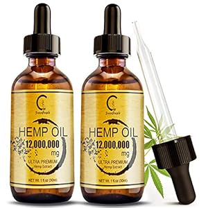(2 Pack) 12000000MG Hemp Oil Extract for Stress Relief and Better Sleep – Aceite de Cáñamo, Immune Support – Best Pure…