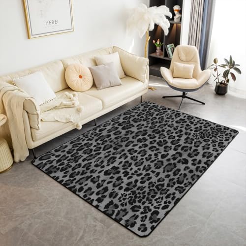Tapete decorativo animal print 5x7 negro y gris miniatura 1