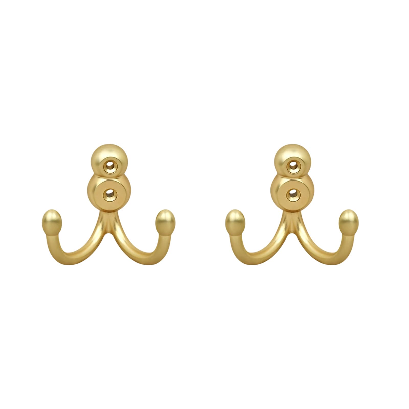 Kaeltsyn Brushed Copper Of 2 Sturdy Double Hooks For Wardrobe And Closet Zincs Alloy Clothes And Hats Hanger Storage Solution Hanging Hooks