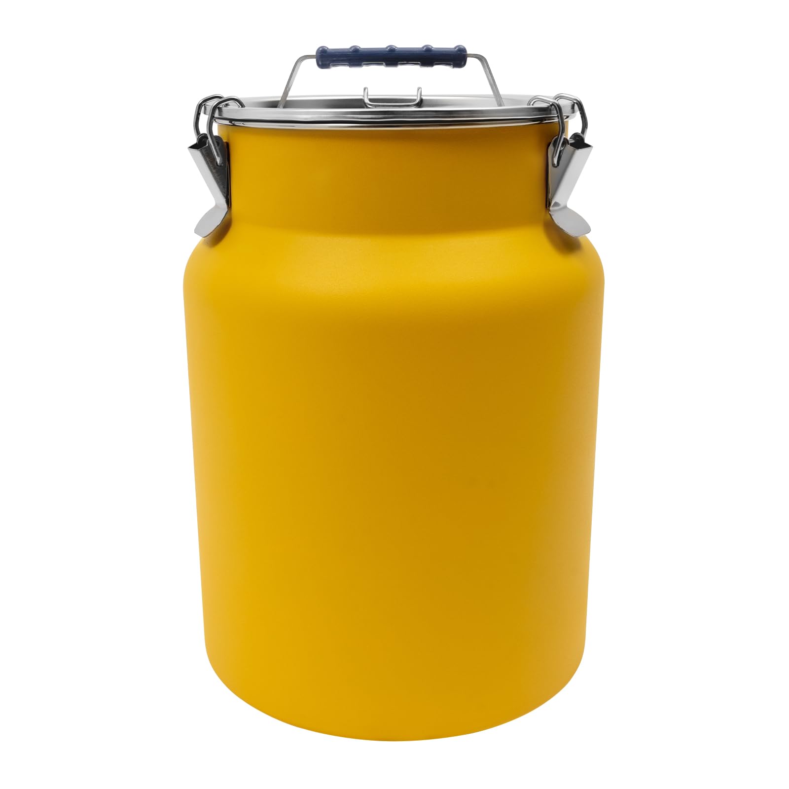 AYCDL Milk Jug,Pail Milk Can Bucket,21L/5.55Gal Stainless Steel Airtight Canister Food Storage Canisters Lid Locking Clamp Rice Cereal Grain Container Bucket Jug Coff,12L/3.17Gallon-Yellow