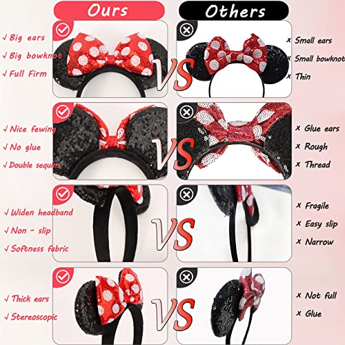 Etluk mouse ears headbands, 2 pcs bow headband, classic shiny bow cute headbands for women, girls 3 Etluk mouse ears headbands, 2 pcs bow headband, classic shiny bow cute headbands for women, girls - image 4