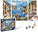 Produktbild Schipper 609260818 Malen nach Zahlen - Lago Romantico - Bilder malen für Erwachsene, inklusive Pinsel und Acrylfarben, Triptychon, 50 x 80 cm
