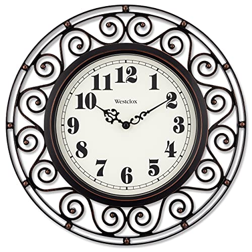 Westclox 32021 12" Filigree Rubbed Bronze Finish Clock #1