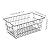 Redrubbit Wire Storage Baskets, Large Farmhouse Metal Freezer Basket Storage Organizer Bins with Handles for Kitchen Cabinets, Pantry, Closets, Bedrooms, Bathrooms, Set of 6, Black