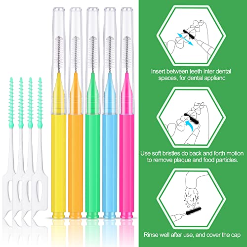 Image of Zopeal 250 Pcs Interdental Brush for Braces Disposable Braces Flossers Dental Picks Floss Toothpick Dental Teeth Flossing Head Oral Hygiene Flosser Toothpick Soft Cleaning Tool (Cute Color)