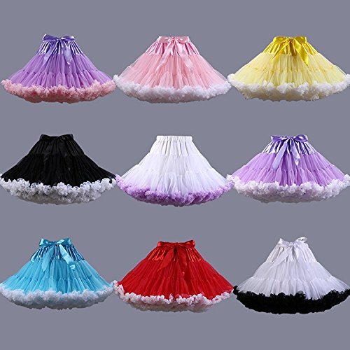 image for FOLOBE Adult Luxurious Soft Chiffon Petticoat Tulle Tutu Skirt Women's