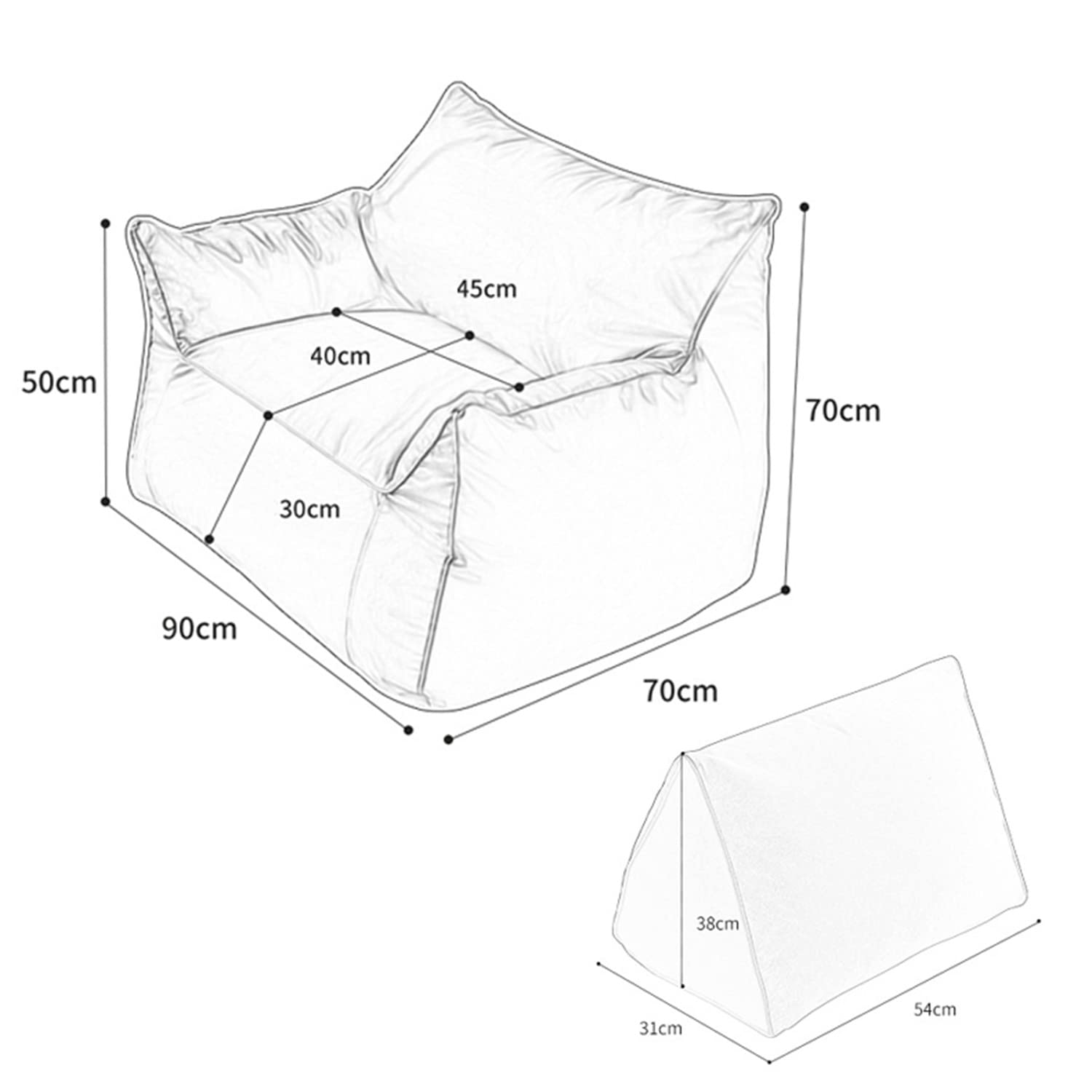 Pouf a Sacco Puff Poltrona (Senza Imbottitura) è perfetto per leggere, guardare film, giocare ai videogiochi,Marrone