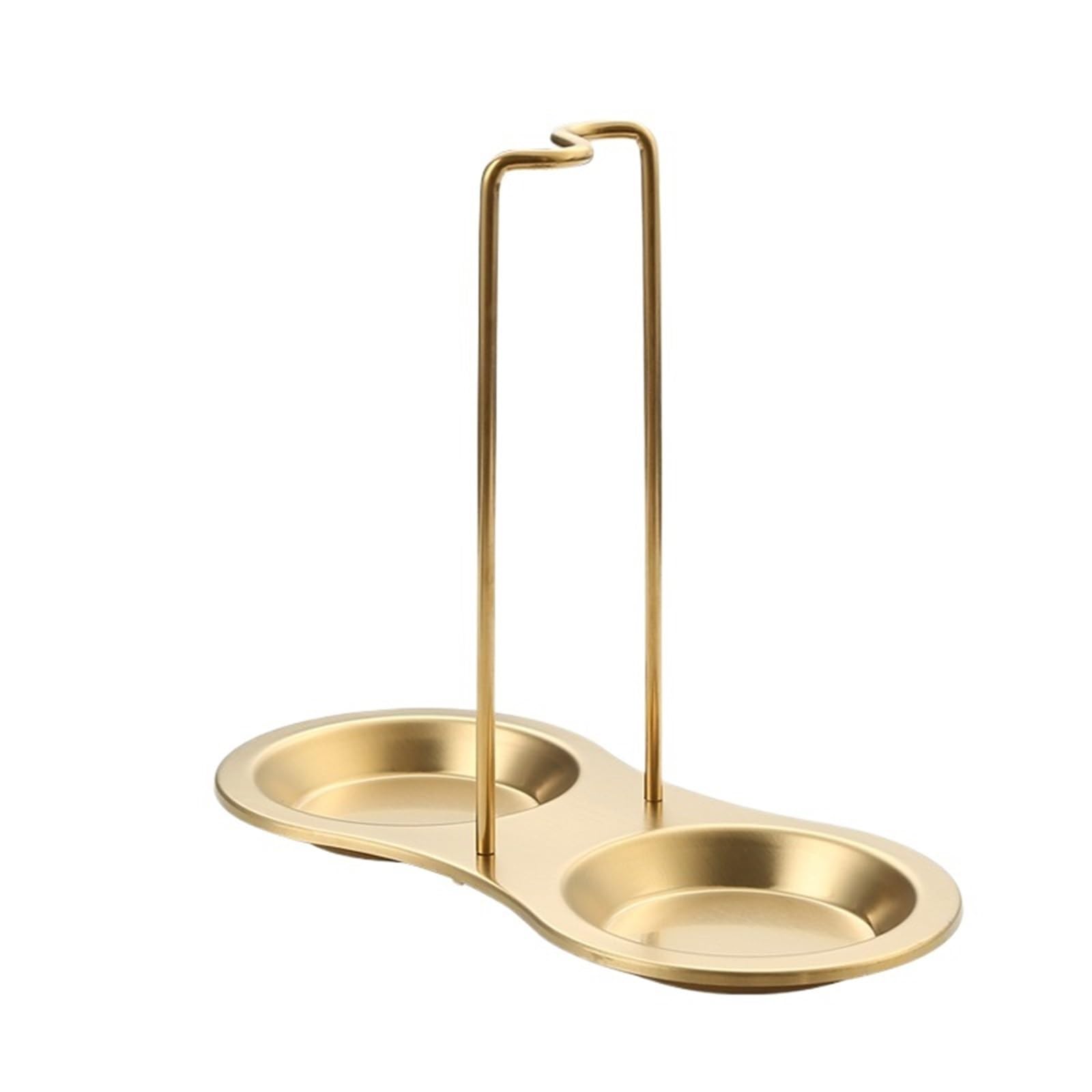2 stücke Suppe Löffel Halter Edelstahl Besteck Regal Tablett Restaurant Schöpfkelle Küche Gadget Kochen Werkzeug Ablage für Kochlöffel, Schöpfkellen(Gold)