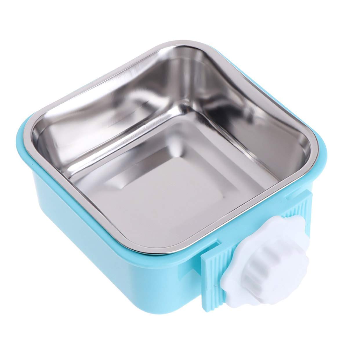 ToBe-U Cat Crate Bowl, Stainless Steel Removable Cage Hanging Bowls with Bolt Holder for Dog Puppy