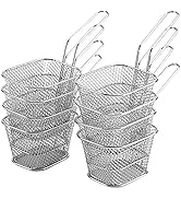 8Pcs Mini Mesh Wire French Fry Chips Baskets Net Strainer Kitchen Cooking Tools for Fried Food, S...