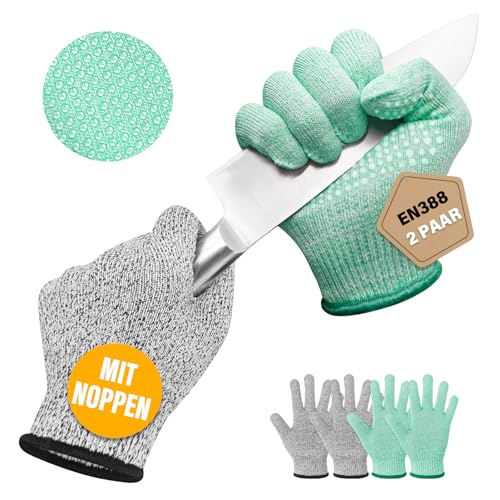 Migliore Wear 2 PAAR Schnittschutzhandschuhe Rutschfesten LEVEL 5...