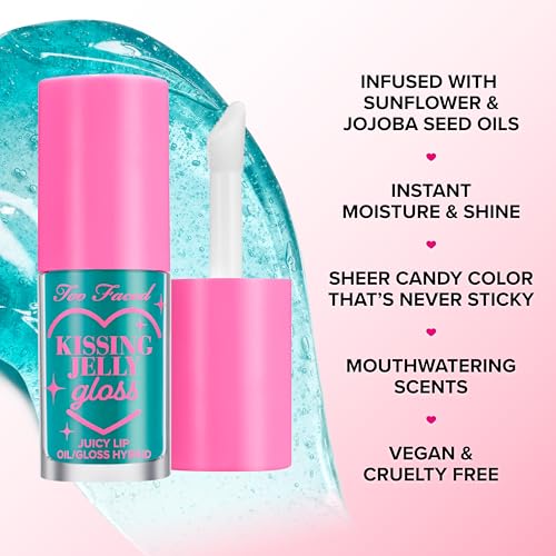 Image of Too Faced Kissing Jelly Lip Oil Gloss | Hydrating Lip Oil + Gloss Hybrid for Instant Moisture and Shine