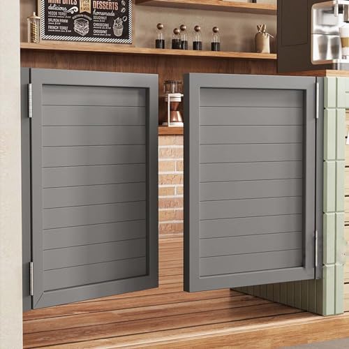 Puerta Vaiven 28'/30'/32'/36'/40' Puerta del Salón Cafetería Gris, Personalizable Puerta de La Cocina Puertas del Café Batiente, Decoración de Puerta Batiente Bidireccional para Interior y Exterior. (