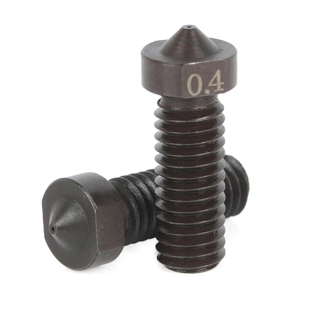 0.4mm 3D Printer Nozzle Head M6 Thread For MK8 1.75mm Extruder Print, Stainless Steel 2pcs