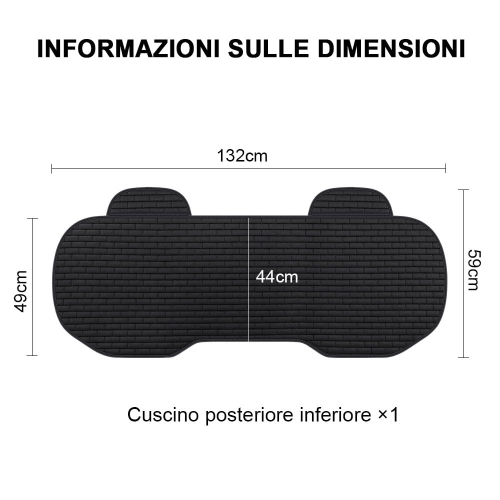 Coprisedili per Sedile Posteriore Universali, Antiscivolo, Protezione Auto, 132 x 49 cm