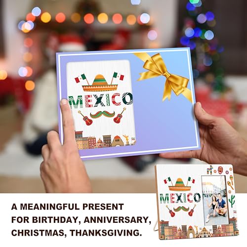 Image of Mexico Picture Frame, Mexican Travel Gifts, Mexico Gifts For Women Men Couples Family Friends, Mexico Photo Frame Souvenirs For Wedding Engaged Honeymoon, Vacation Frame For Home Decor -01