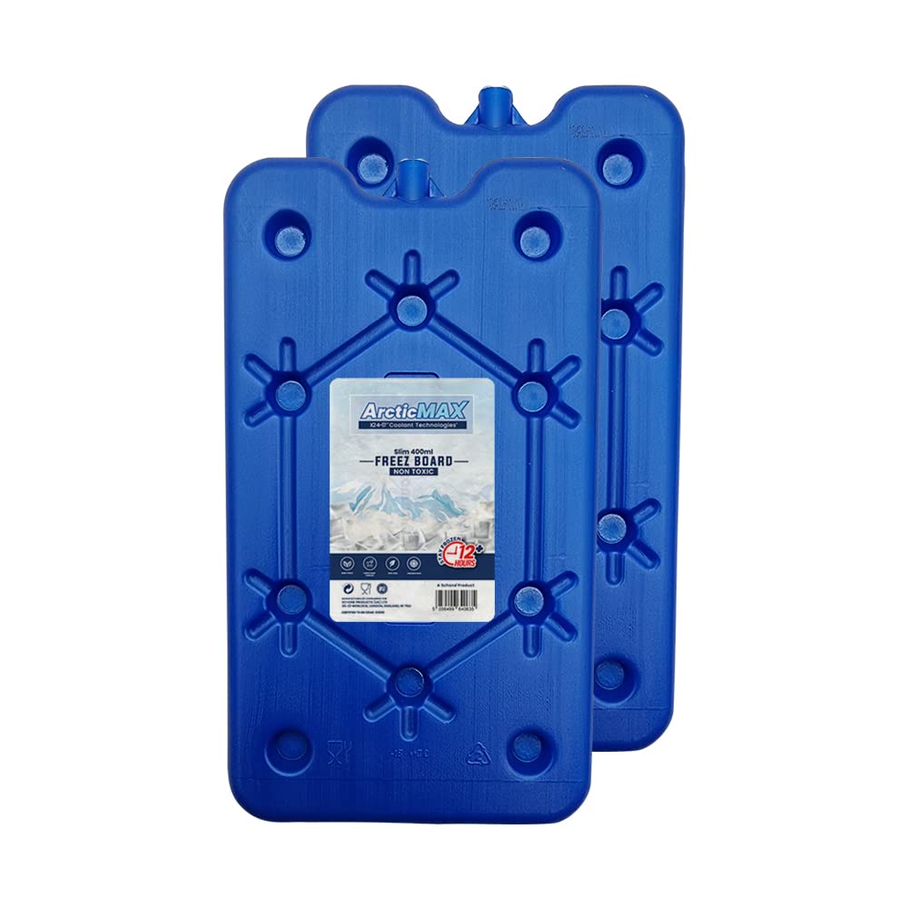 200ml x4 Slim Freeze Boards BPA Free - Long-Lasting 10+ Hours Chill Time Ice Blocks, Portable Lightweight Insulated Reusable Fresh Food Drink Water Cooler Container – Summer BBQ and Outdoor