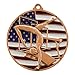 Decade Awards Gymnastics Medal, Patriotic - Gold - 2.75 Inch Wide | Gymnast First Place Medal with Stars and Stripes Neck Ribbon
