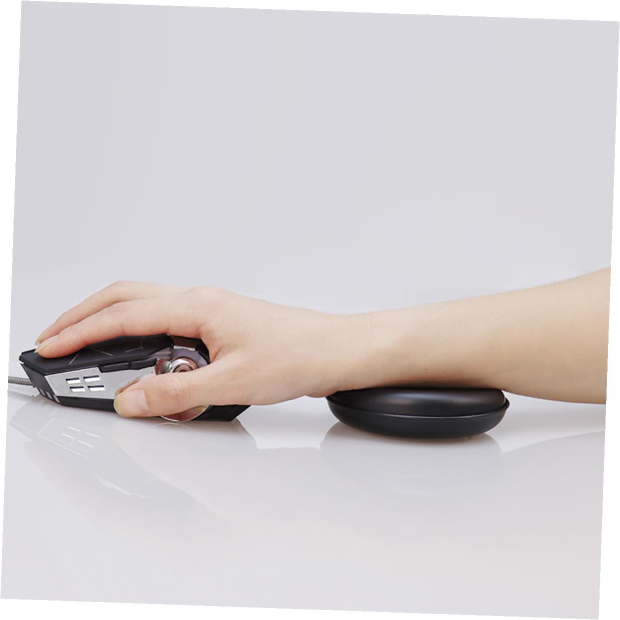 STOBOK Poggiapolsi per Tastiera in Pu Nero, Morbido e Confortevole Forma Rotonda, Facile da Trasportare e Conservare, per Accessori Ufficio e Supporto Polso Mouse