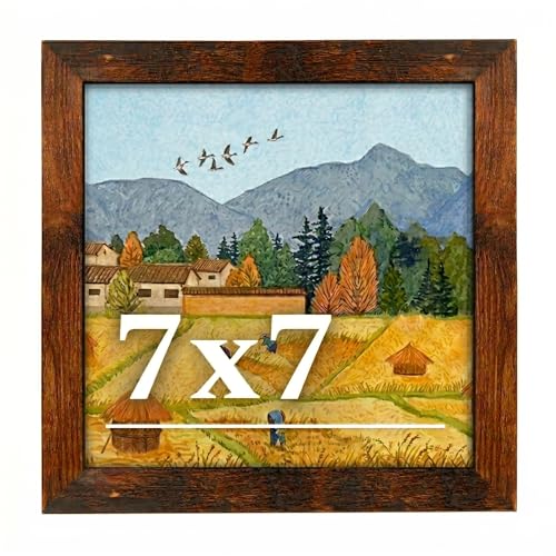 Veleclo 7x7 Picture Frame for Wall Display 7x7 Brown Picture Frame with Shatter Resistant Plexiglass Stable and Sturdy 7 x 7 Poster Frame for Wall Display Handpicked Gift Collection 1 Pack