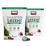 FORCE FACTOR Smarter Greens Superfood Chews, 2-Pack, Greens and Superfoods with Probiotics, Antioxidants, and Fiber, Greens Supplement to Support Digestion, Nitric Oxide, and Energy, 120 Soft Chews