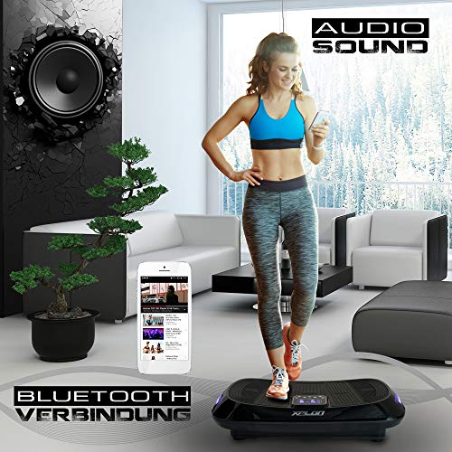 XPLON Vibrationsplatte 3D VX5 Vibration Platte Leistungsstark mit 2 leisen AC Motoren Curved Design Trainingsbänder… – Bild 4