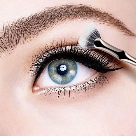 Miniatura 3 de Cepillo de pestañas festoneado de ángulo plegable  Herramienta separadora de pestañas  Cepillo de abanico de rímel en ángulo con forma de abanico