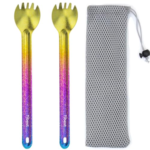 Image of Titanium Spork, 8.7 inch Long Handle, Ultra Lightweight Camping Utensil for Backpacking, Hiking, Travel