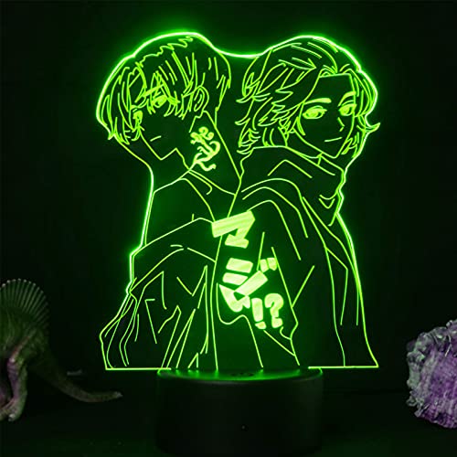 3D LED Nachtlicht Anime Light Tokyo Revengers Manjiro Sano und Ryuguji Ken...