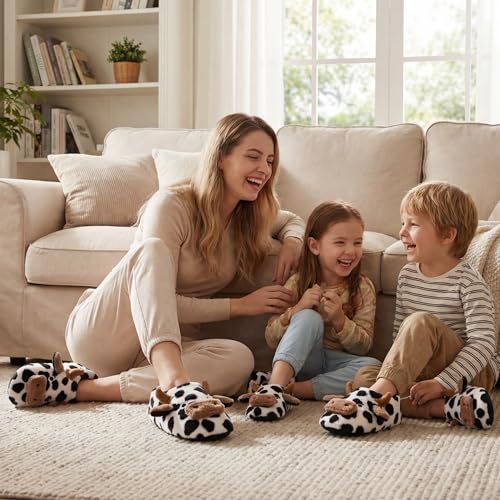 Image of The Metluks Animal Slippers for Women Kids and Toddlers Fuzzy Warm Soft Sole with Non Slip Grippers