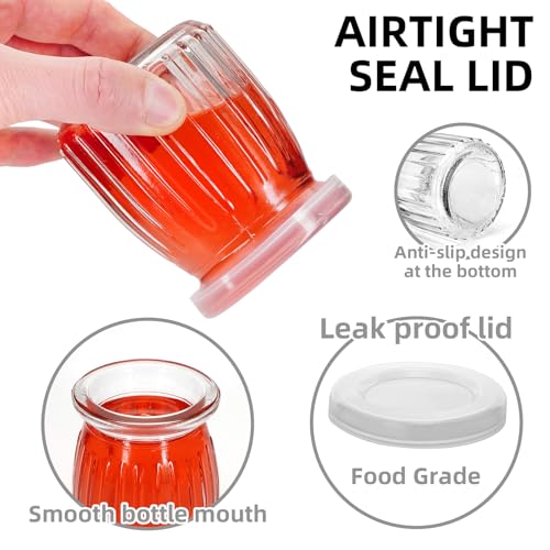 20Pcs 5oz Stripes Small Glass Jars with Cork Lids, Empty Candle Jars for Making Candles, Yogurt Container with PE Lids for Wedding Favors, Gift Jar, Baby Shower, Candy, Spices, with Twine, Labels (20)4