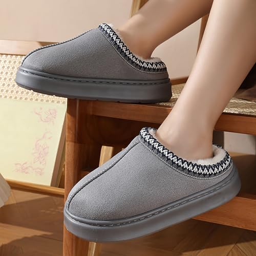 Women's Slippers Fuzzy Cozy Short Ankle Shoes Indoor and Outdoor Non Slip Memory Foam Platform Slippers Suede Faux Fur Fuzzy Slipper Winter Home Shoes3