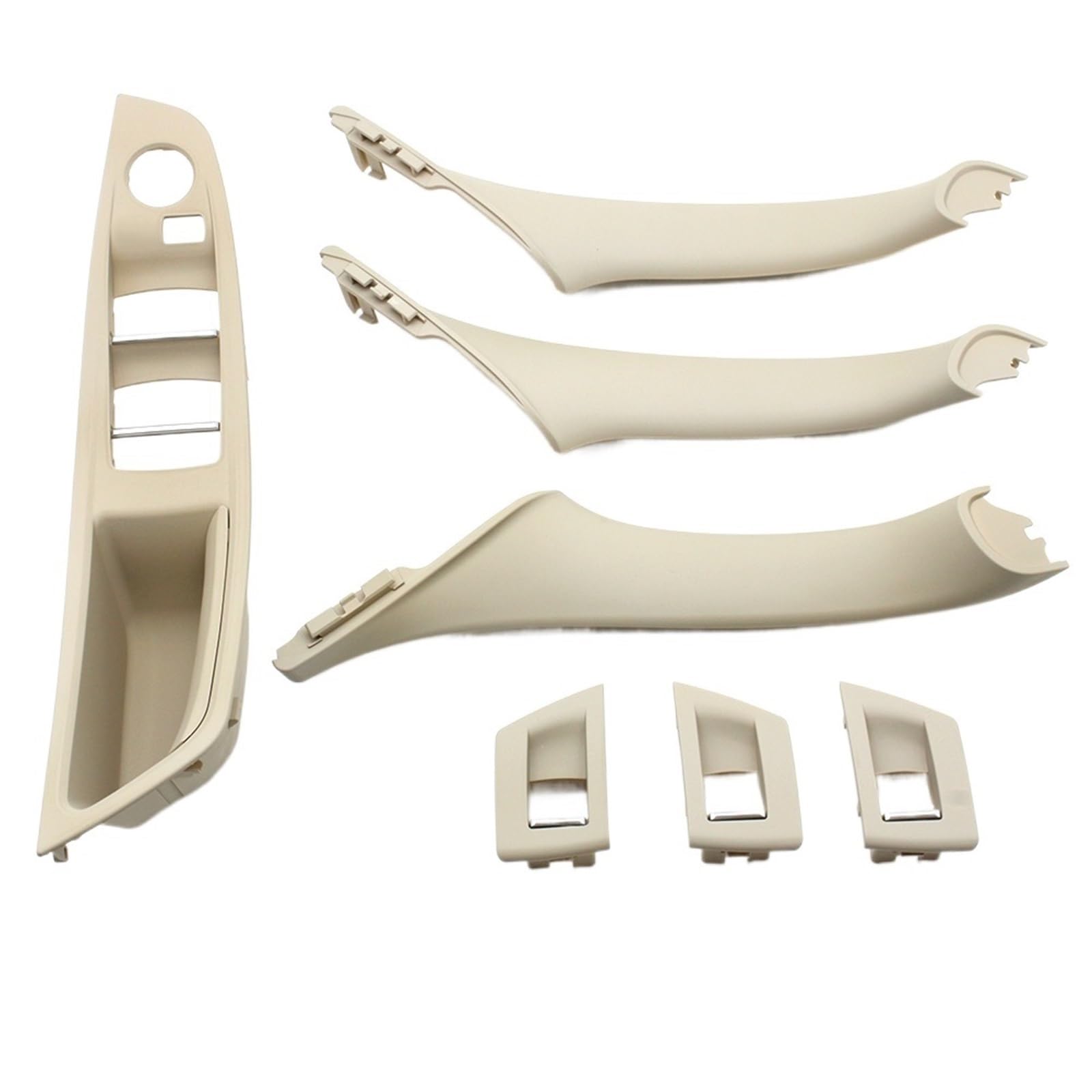 OEXRIGRU Car Interior Door Handles for BMW 5 Series F10 F18 523 525 528 LHD Car Interior Door Handle Pull 7PCS Set(Model B Oyster)