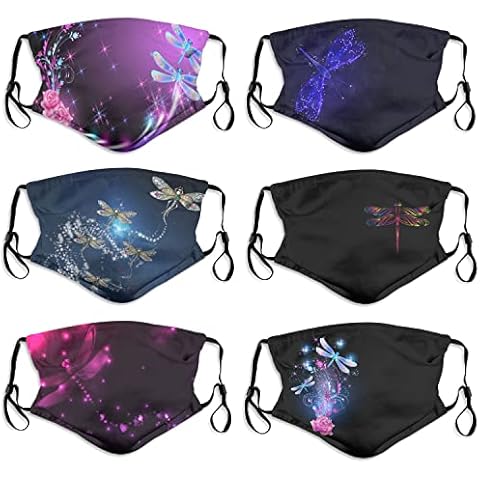 Colorful Art Dragonfly Face Cover Protective Reusable Washable Cloth Adjustable Beautiful Gift for Adults Cover