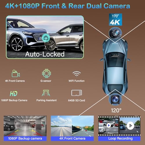 Image of Wireless Carplay Screen for Car 10.26 inch 4K 360 Rotation Dash Cam Carplay&Android Auto Car Stereo 1080p Backup Camera GPS Navigation /Mirror Link /Voice Control /Siri /FM Satellite Radio Receiver