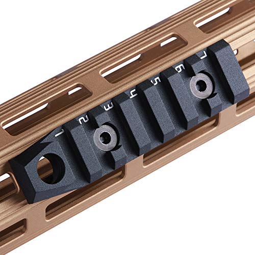 Tufok 7-Slot Alumimun Picatinny Rail - Thin 0.37In Height Rail Section Adapter Mount With Socket For 3/8" Qd Sling Mount Attachment Black #TOP3