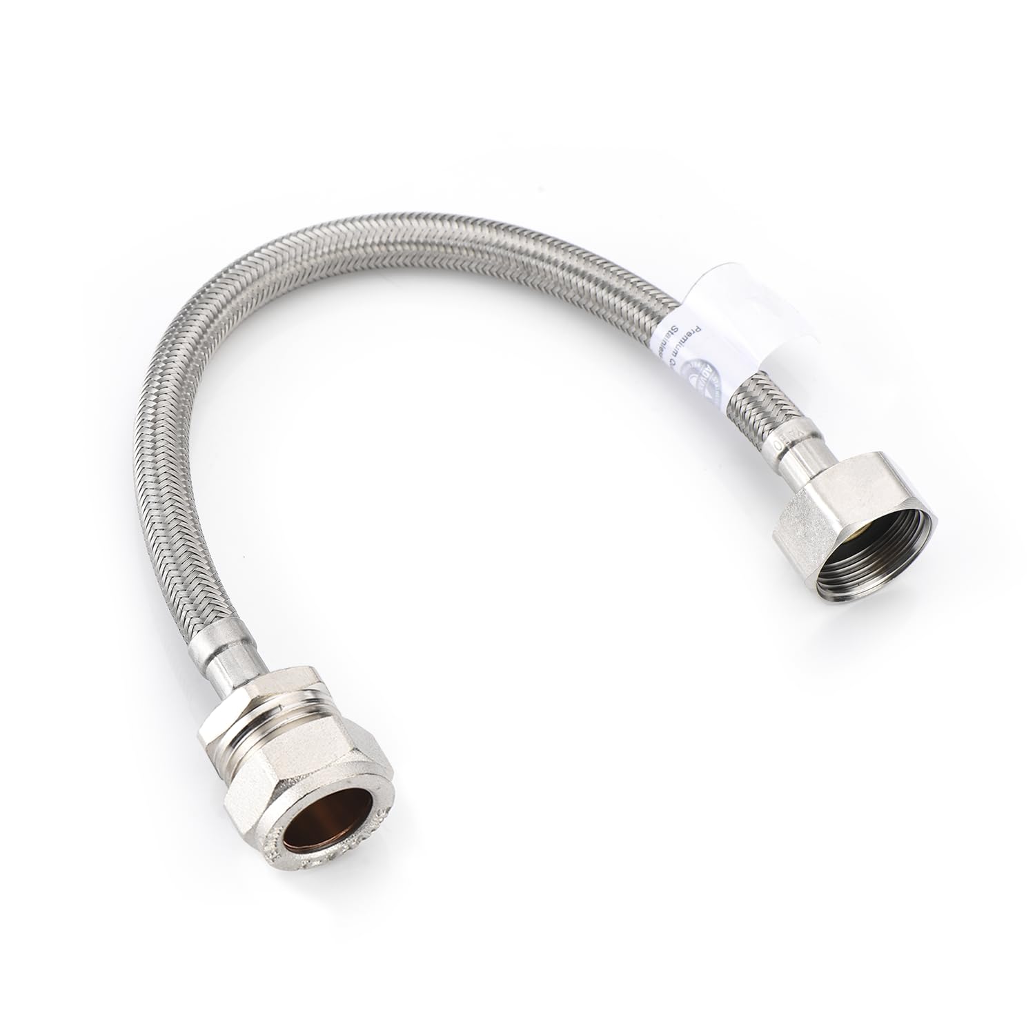 B&Q -  Westco 22mm X 3/4" X 30Cm Flexible Tap ConnectorLarger Bore Braided Stainless Steel Flexi Hose With Brass Fittings For Taps